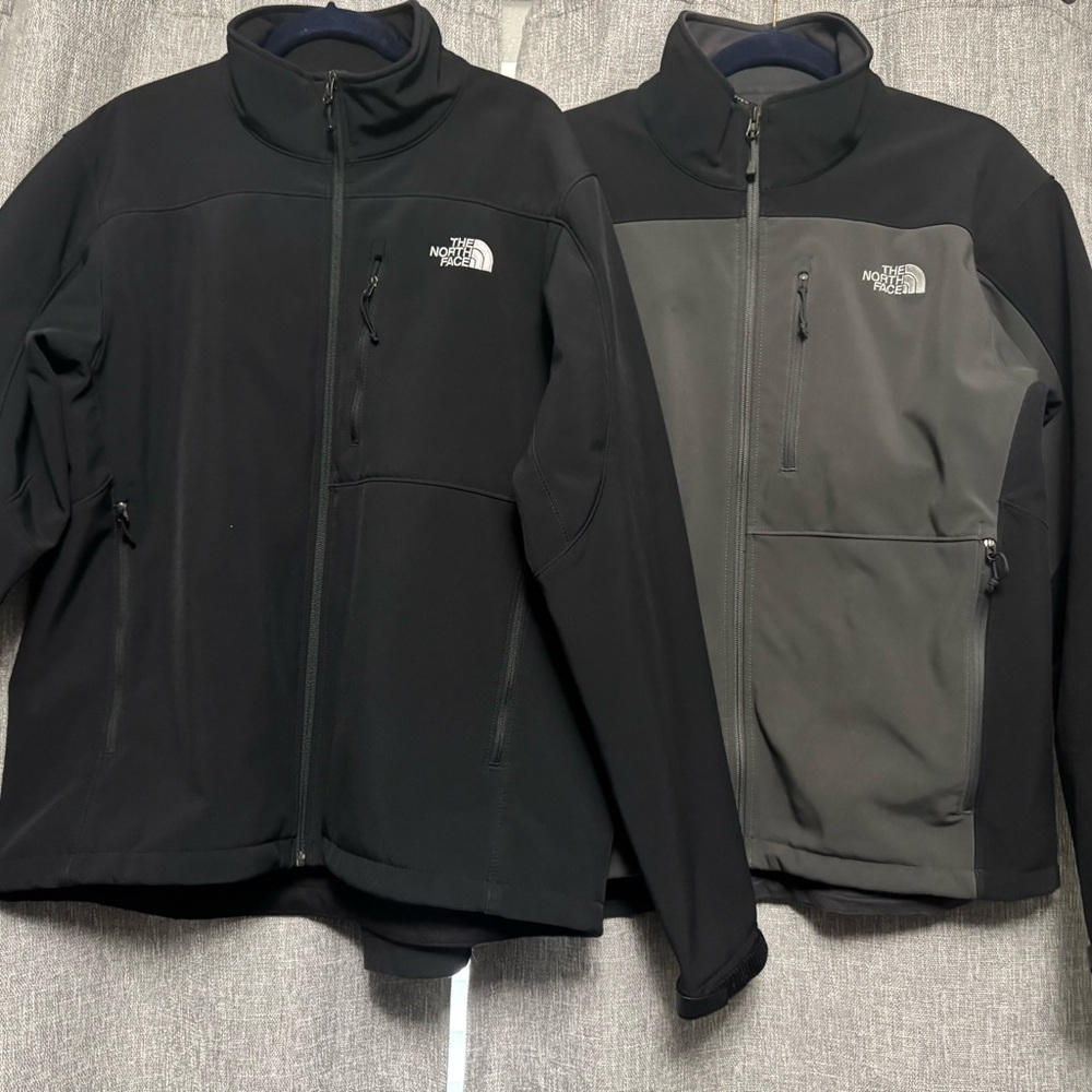 The North Face Men's Dual-Tone Hard Shell Black and Gray Performance Jackets